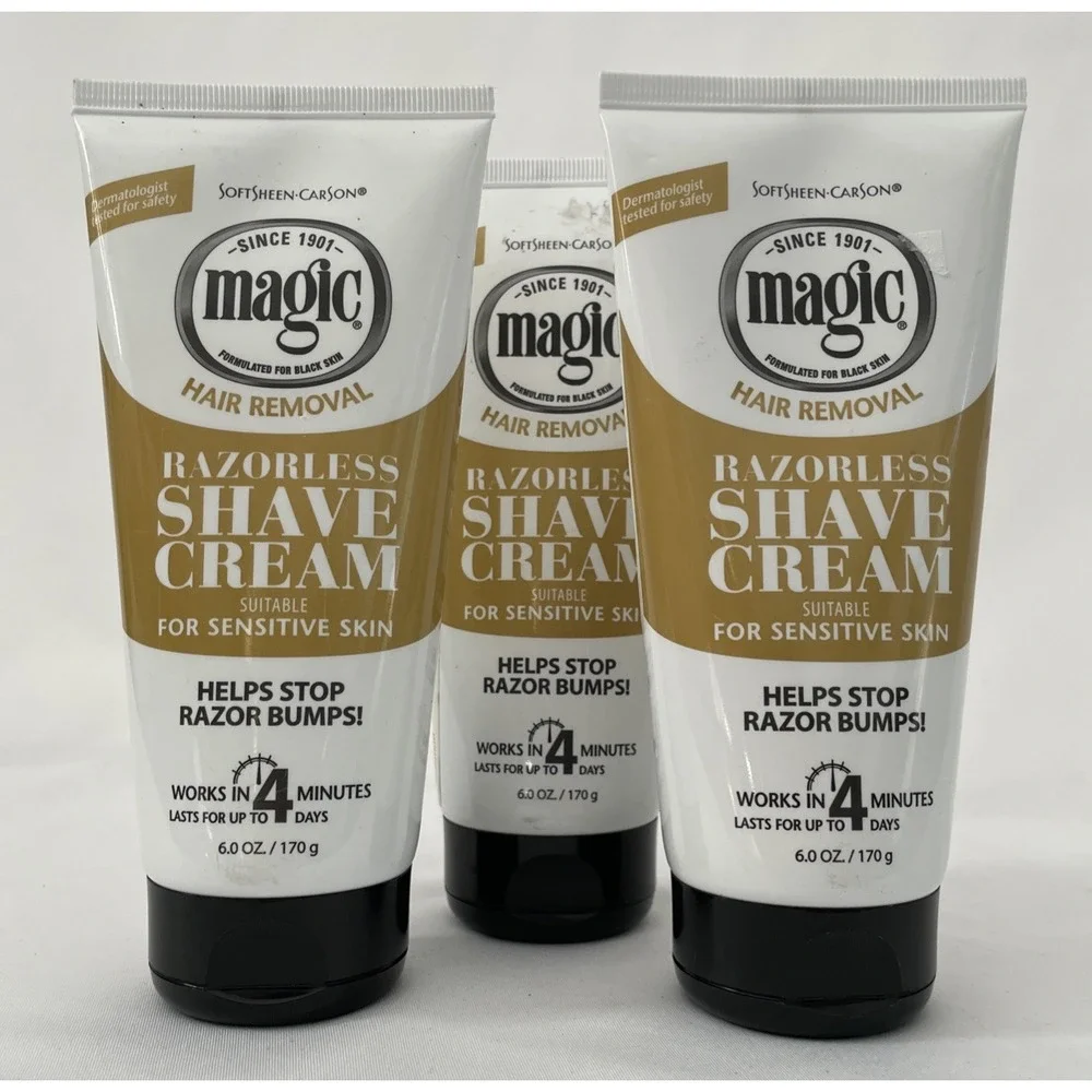 SoftSheen-Carson Magic Razorless Shave Cream, Hair Removal Cream, 6 Oz Lot Of 3